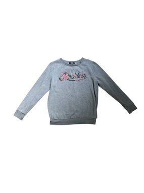 Young and reckless grey pullover sweatshirt with rose reckless logo